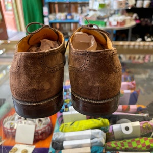 Suede Oxford Shoes Leather Vintage 1990s Men's Mezlan Brown Suede size 7 M image 3
