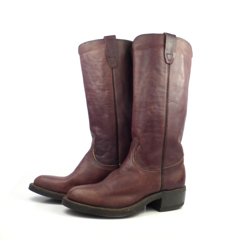 Cowboy Boots Vintage 1970s Tall Durango Brown Leather Brown Men/'s size 7 D