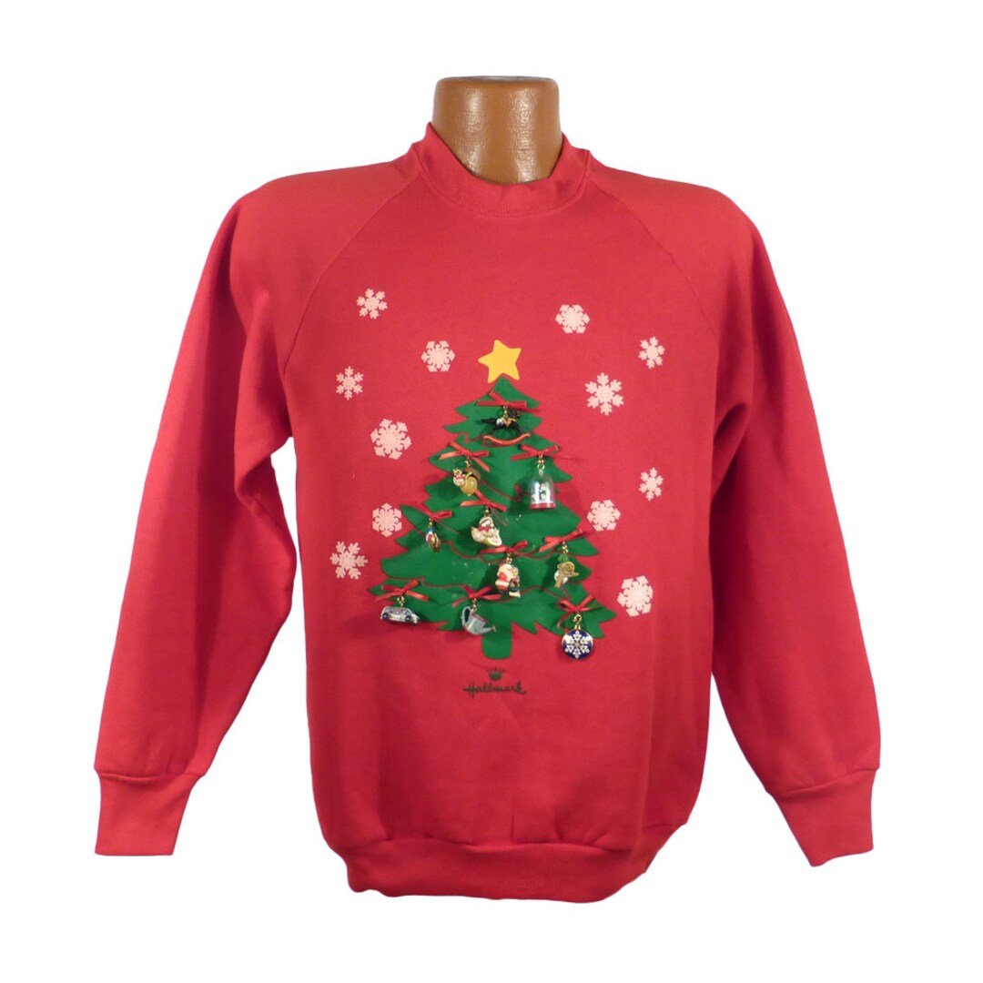Ugly Christmas Sweater Vintage Sweatshirt Hallmark Ornaments 1993 Party