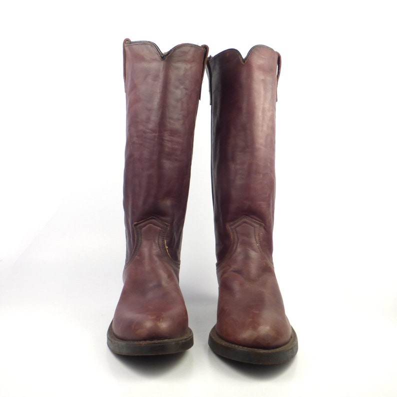 Cowboy Boots Vintage 1970s Tall Durango Brown Leather Brown Men/'s size 7 D