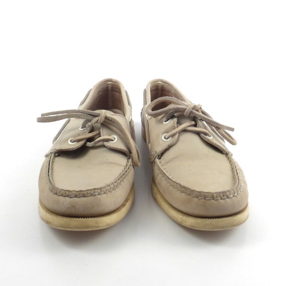 Boat Shoes Vintage 1980s Dexter Dex Off White Leather Women's 8 1/2 M