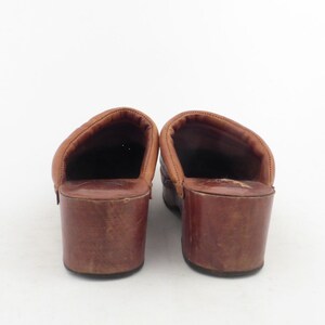 Leather Wooden Clogs Vintage 1970s Wild Pair Wood Platform Whiskey ...