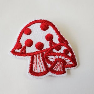 Mushroom Patch Embroidered Iron-on Vintage Clothing Patch Jacket Patch Vest Patch image 1