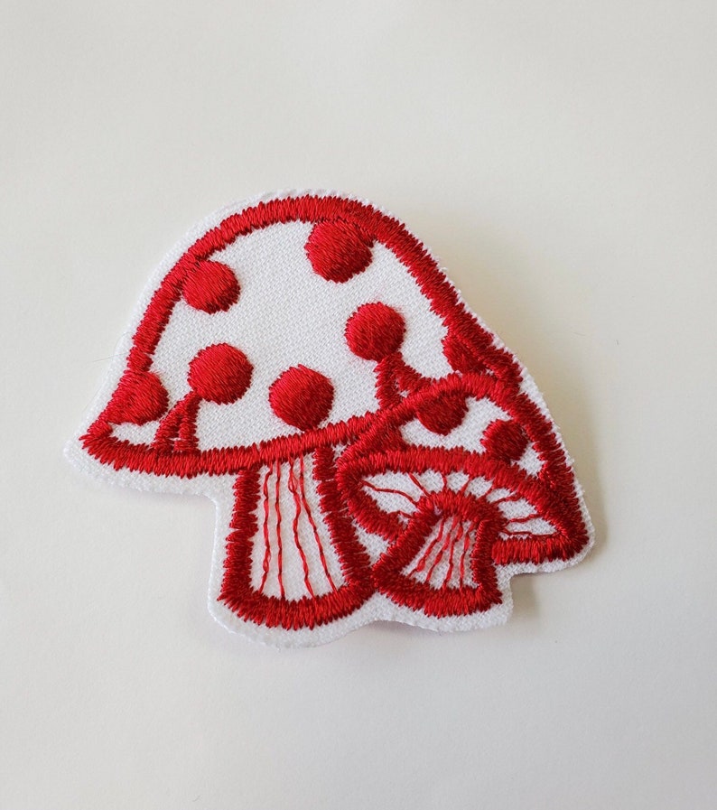 Mushroom Patch Embroidered Iron-on Vintage Clothing Patch Jacket Patch Vest Patch image 1