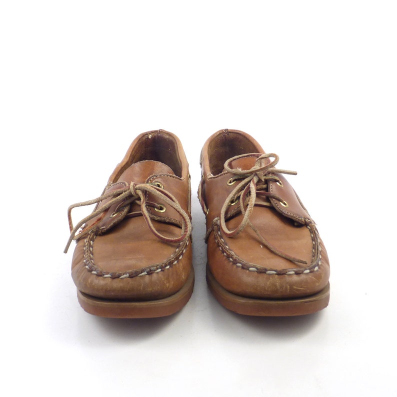 Dexter Oxford shoes Vintage 1980s Brown Leather Boat Etsy
