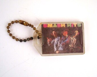 Keychain Vintage 1980s  Jimi Hendrix Experience Smash Hits Plastic Key Chain