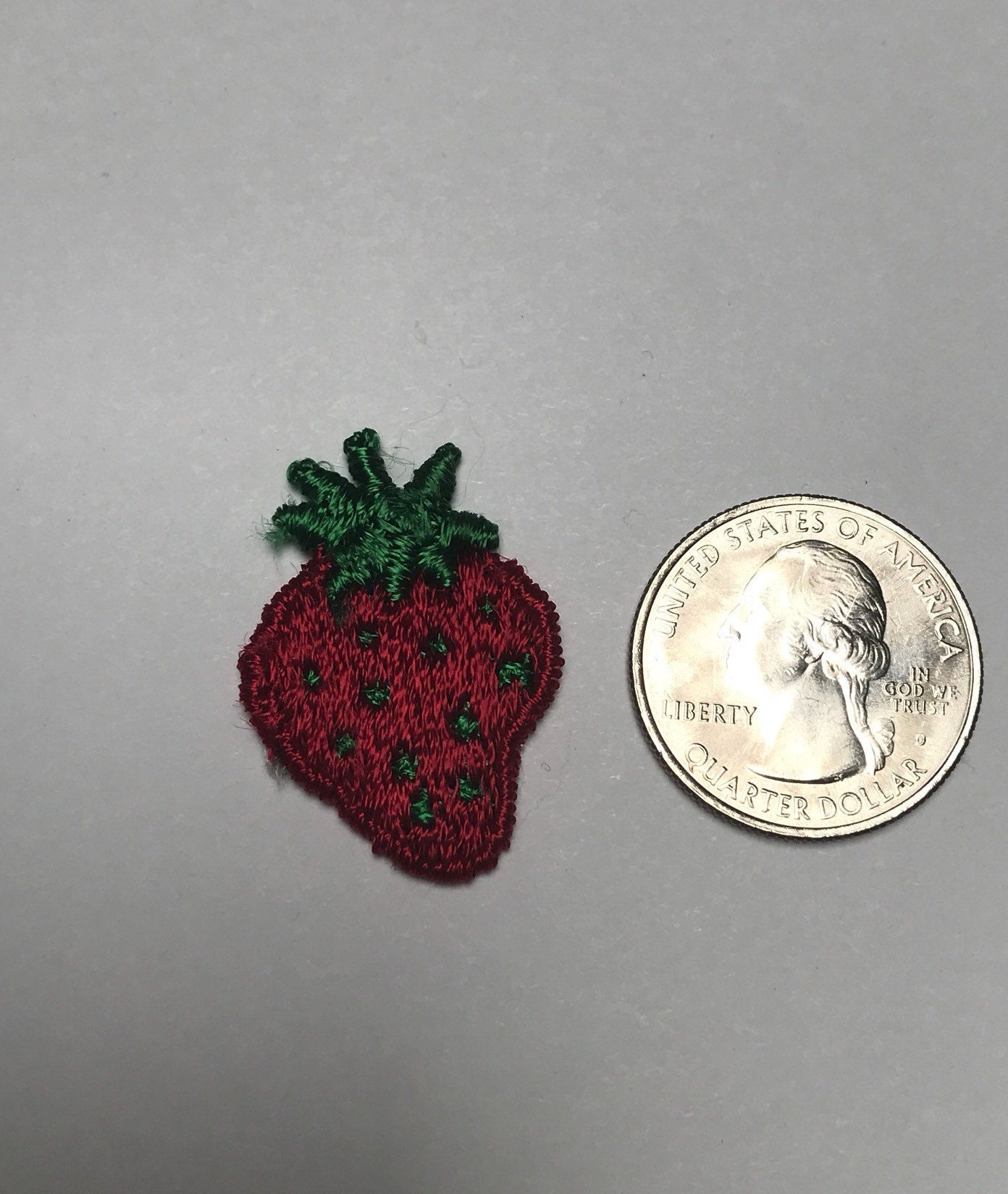 Strawberry Patch Embroidered Patch Vintage 1980s Tiny Patch