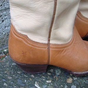 Frye Cowboy Boots Vintage 1980s Two tone Cowboy Women's size 6 image 3