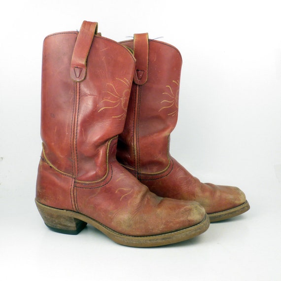 Campus Leather Boots Vintage 1970s Reddish Brown L
