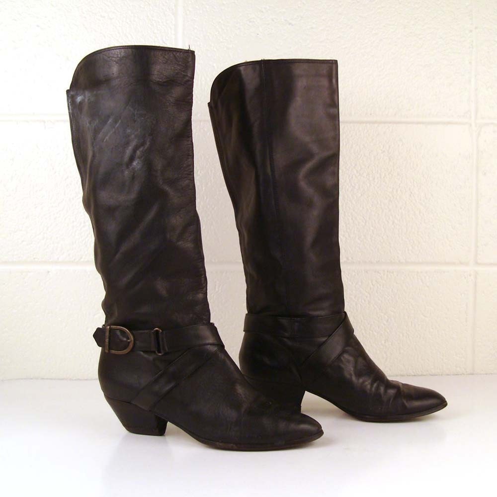 Women's Black Boots Vintage 1980s Boots 9 West Black | Etsy