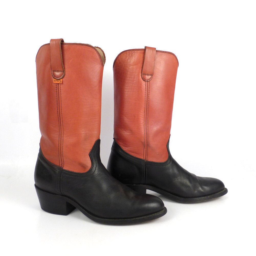 Brown Levis Boots Vintage 1970s Leather 