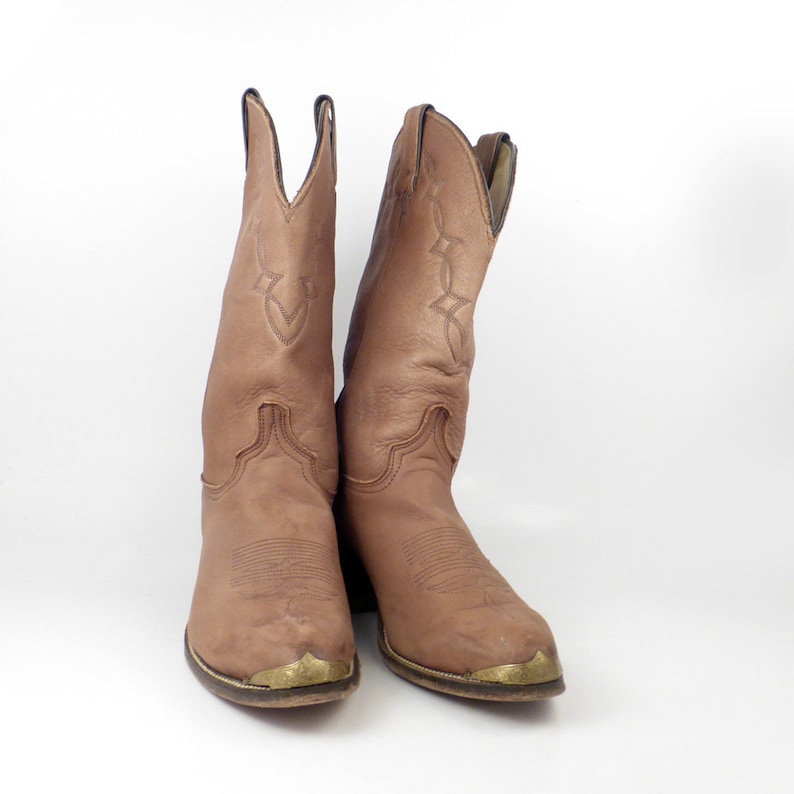 Abilene Cowboy Boots Vintage 1980s Abilene Leather Brown Boots Men/'s size 10 Boots