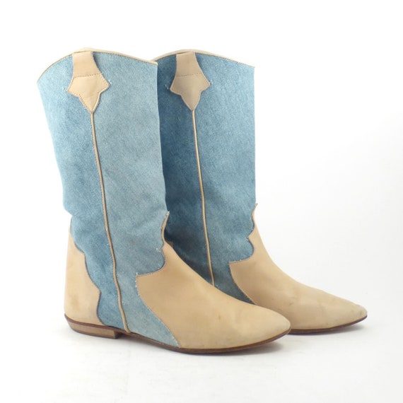 denim cowboy boots