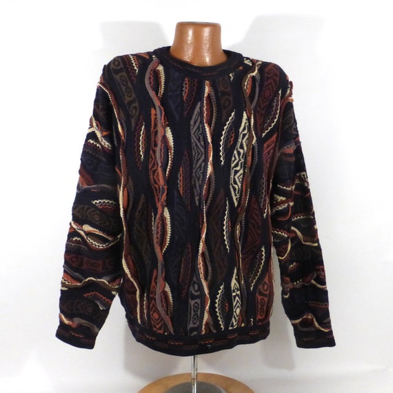 Coogi Sweater Jumper Vintage 1990s Black Browns Co