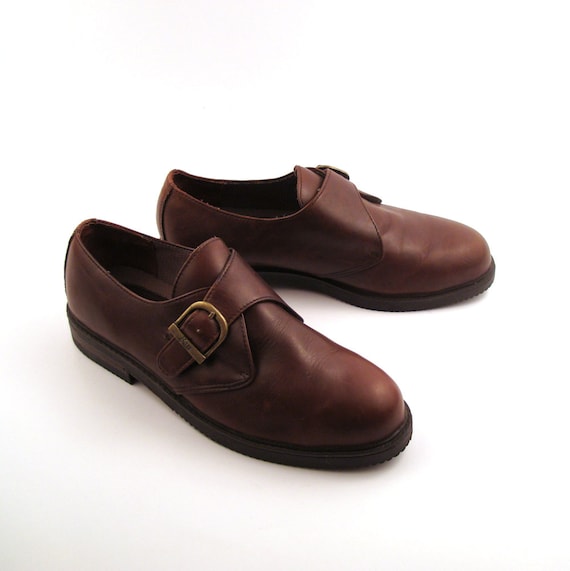 Bass Shoes Oxfords Vintage 1980s Brown Shoes Men's