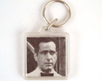 Keychain Humphrey Boghart Casablanca Plastic Key Chain Vintage 1980s