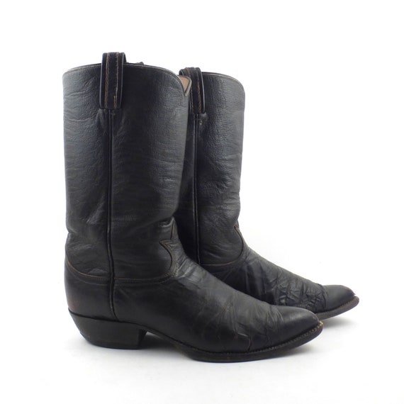 Brown Cowboy Boots Vintage 1970s Tony Lama Leather