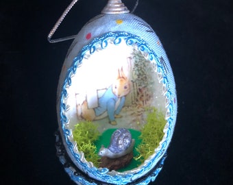 Peter Rabbit in Mr. Mcgregor's Garden Real Egg Ornament