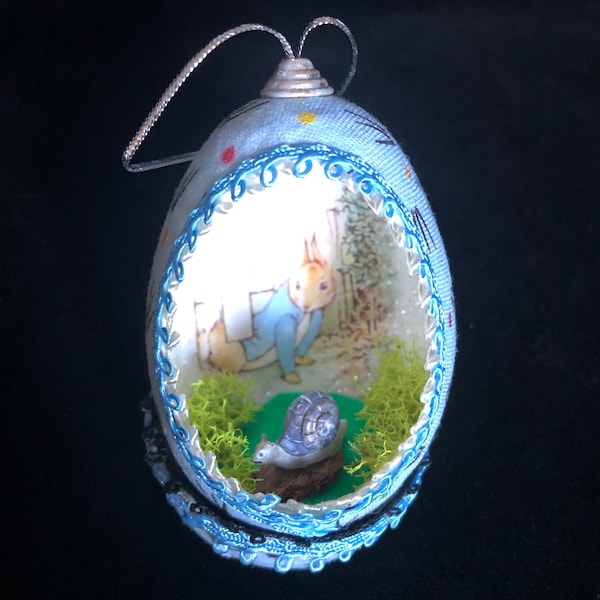 Peter Rabbit in Mr. Mcgregor's Garden Real Egg Ornament