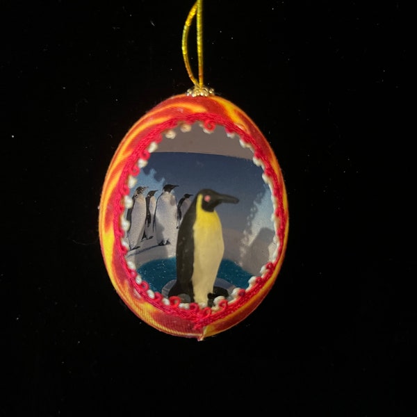 Penguin/Polar Bear Global Warming Real Egg Ornament