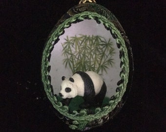 Panda Real Egg Ornament