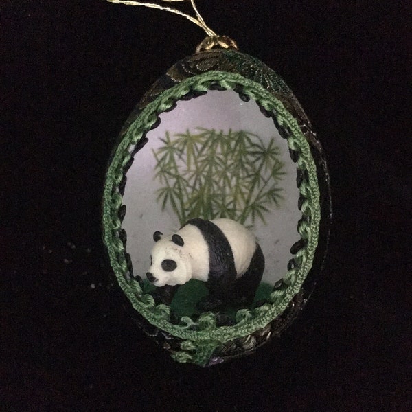 Panda Real Egg Ornament