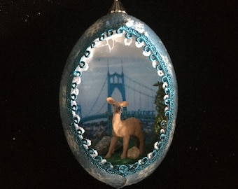 Real Egg Ornament St. John's Bridge Portland