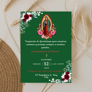 Invitación Virgen de Guadalupe, Invitación Imprimible, Invitación Digital
