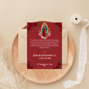 Invitación Virgen de Guadalupe, Invitación Imprimible, Invitación Digital