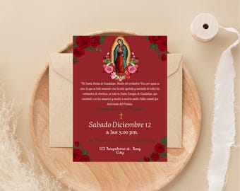 Virgen de Guadalupe Invitation, Printable Template (Digital Invitation)