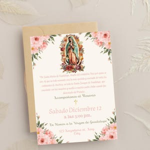 Convite Rosário, Convite para Imprimir, Convite Digital, Convite Vine de Guadalupe