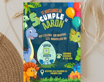 Dinosaurs Birthday Invitation, Editable Party Invite (Digital Invitation).