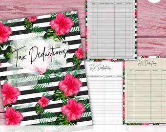 Tax Deduction Tracker, Printable Tax Sheet,  Business Deduction Log , Online Tax Form , Financial Plan , Record