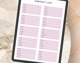 Contact List, Address Book, Personal Organizer, Family Contacts Record, Business Directory, Gift for Friend