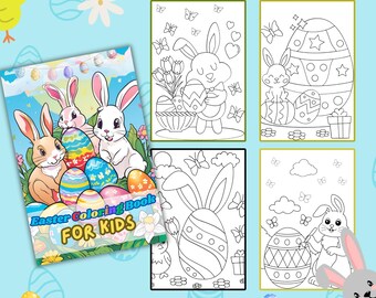 Easter Coloring Book,  Printable Coloring Pages, Kids Coloring Book, Easter, Easter Coloring Pages, Animal Coloring book