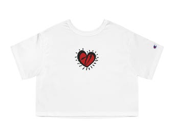 Champion Heart Crop Top: THELACEFFECT Valentine Tee
