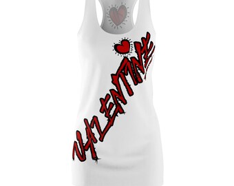 Valentine Racerback Dress: Stylish Polyester AOP Dress