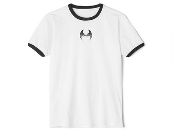 Camiseta unissex de algodão com estampa de ciclo de vida, camiseta com símbolo de Moksha, camiseta com estampa de morte e renascimento, blusa com asas pretas e brancas, roupa de ioga
