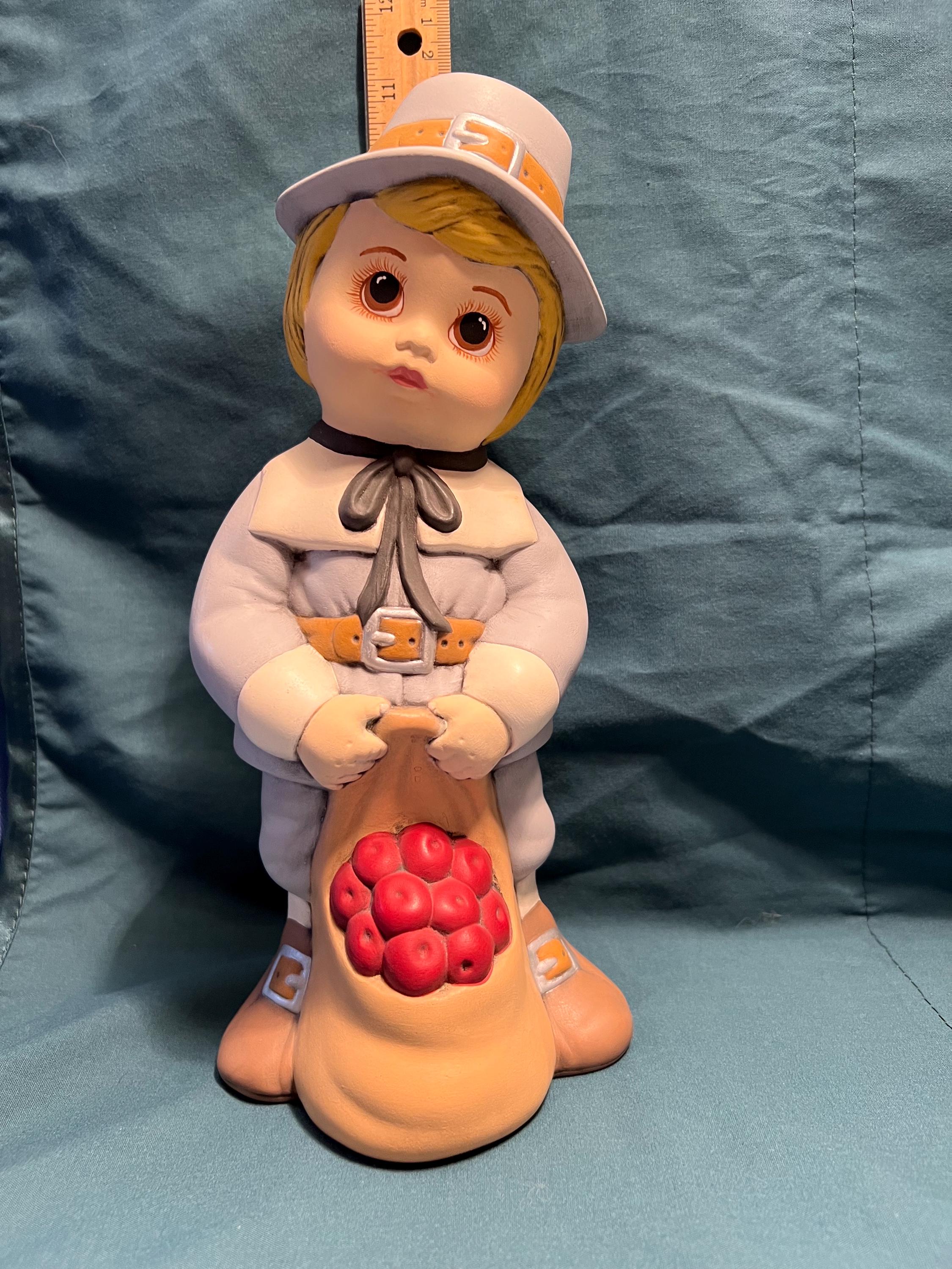 Figurines En Céramique Bisque - Pèlerin Et Pèlerine à Peindre, Pour Thanksgiving, Fait Main Aux USA