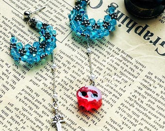 Pendientes inspirados en Themis/Elidibus / Joyería inspirada en PNJ de FFXIV / Pendientes hechos a mano con cuentas / Regalo para fans de Final Fantasy XIV