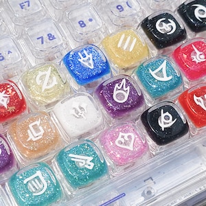 FFXIV Job Stone Soul Crystal-tangentlock | MOA 1U Resin Artisan-tangentlock | Fidget-nyckelring för switchtestare | Skrivbordsberlock för gamer | Alla tillgängliga jobb