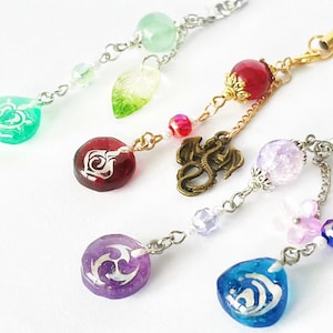 Genshin Element Phone Charm | Visions Inspired Charm | Handmade Resin Jewelry Gift