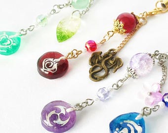Genshin Element Phone Charm | Visions Inspired Charm | Handmade Resin Jewelry Gift