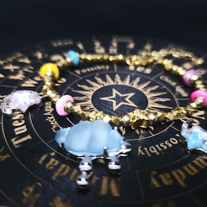 Hyacine HSR Inspired Bracelet | Honkai Star Rail Hyacinthia Inspired Jewelry |  Cute Cloud Star Moon Charm | Kawaii Accessory