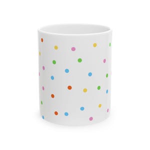 Taza de cerámica con lunares divertidos: taza de café brillante para el hogar, regalo, cumpleaños, decoración de cocina, recuerdo de fiesta, artículos para beber coloridos.