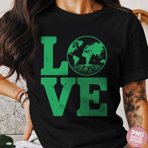 Love Earth PNG, Earth Day Clipart, Eco Design , Recycling Graphic, Nature Lover Art, Environmental Activist , Instant Download Png