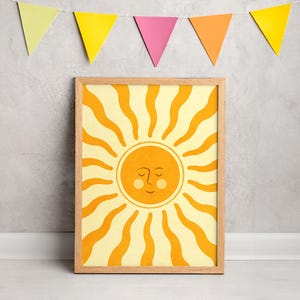 Poster Premium (carta opaca) | Cameretta per bambini - motivo sole "Sole giallo"