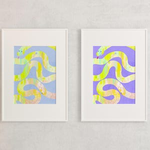 Stampa artistica - Poster Carta FineArt | Cameretta per bambini, motivo sole "Cute Snake"