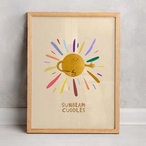 Stampa artistica - Poster Carta FineArt - Camera dei bambini, Motivo Sole "Raggio di sole coccole"