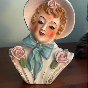 Vintage Lady Head Vase Made in Japan